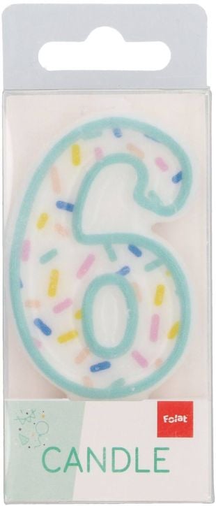 Свещ за рожден ден Folat Sprinkles - Цифра 6