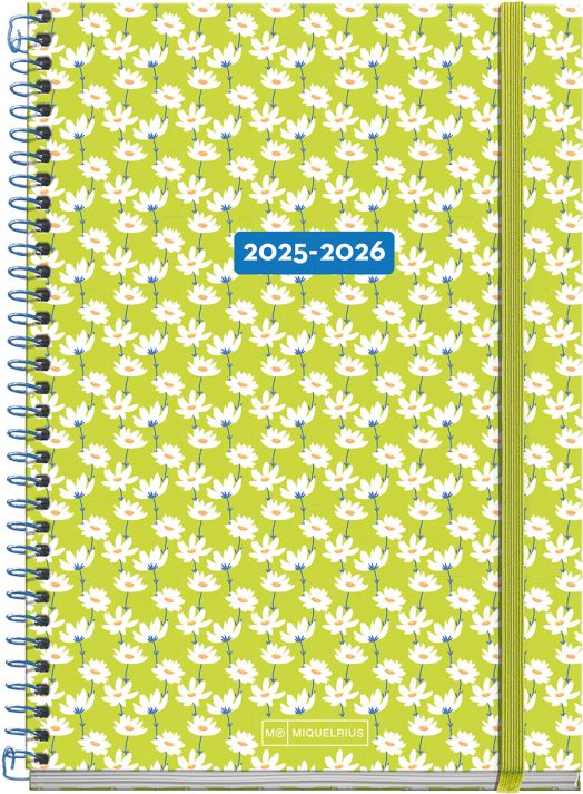 Седмичен тефтер - органайзер Miquelrius Daisies от септември 2025 до юни 2026 г.
