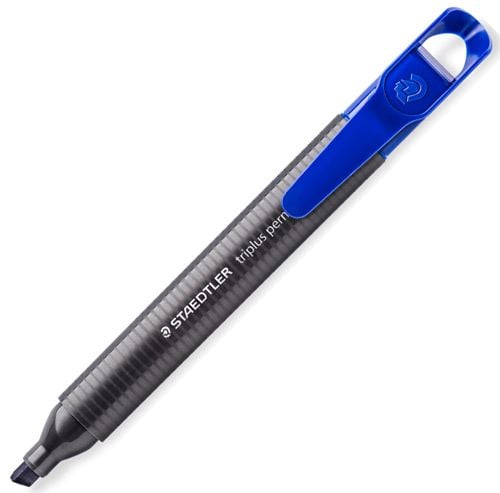 Перманентен маркер Staedtler Triplus 3550 със скосен връх, син