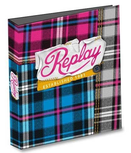 Класьор Replay Blue Magenta с два ринга, за момичета