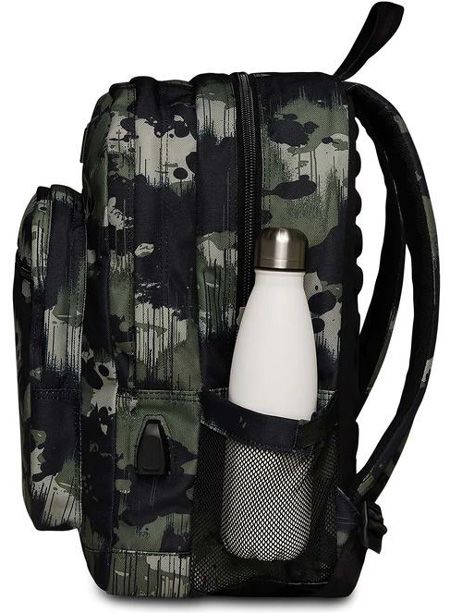 Ученическа раница Seven Freethink Camo Green с две отделения и USB порт