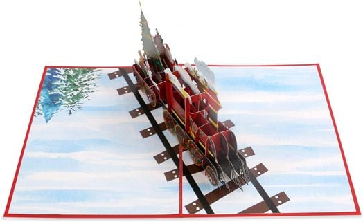 Поздравителна картичка Kiriori Дядо Коледа с влак