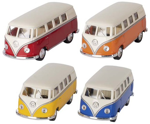 Метална играчка Goki: Volkswagen Classical Bus (1962), асортимент