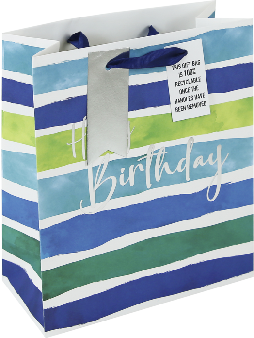 Подаръчна торбичка Eurowrap - Сини ивици, малка