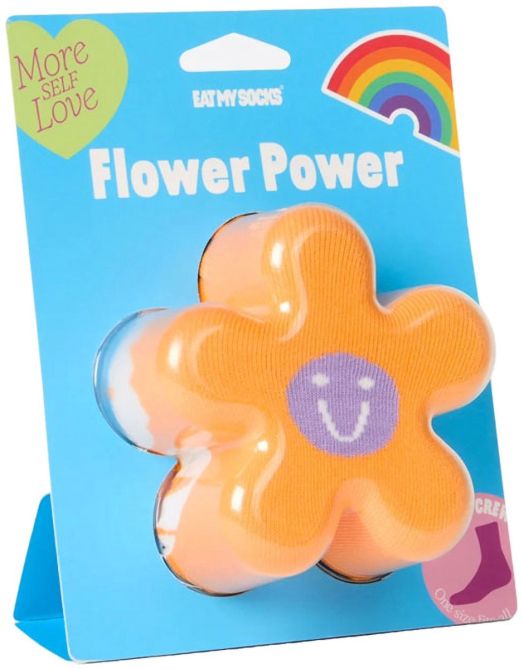 Чорапи Eat My Socks - Flower Power, оранжев цвят