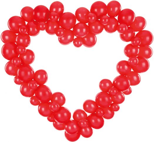 Комплект балони PartyDeco - Червен гирлянд сърце