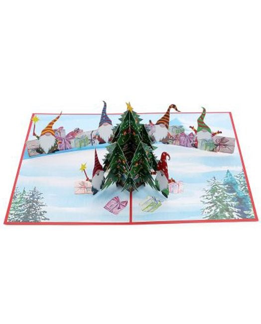 Поздравителна картичка Kiriori Джуждета с елха