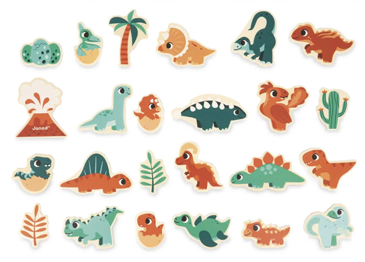 Комплект за игра Janod - Динозаври, 24 броя