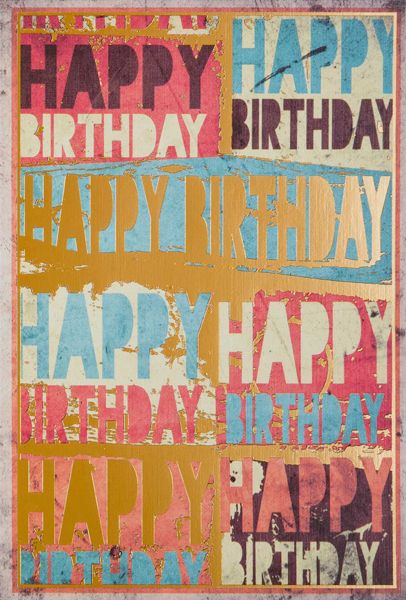 Картичка Busquets за рожден ден: Винтидж надписи
