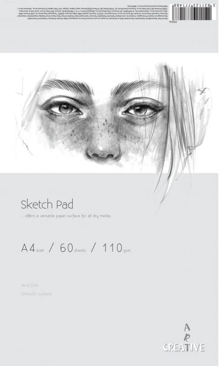 Скицник Creative Art Sketch Pad A4, 60 листа