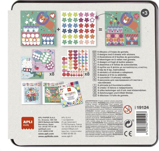 Игра със стикери Apli Kids - Парти, в метална кутия