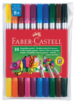 Двойни флумастери Faber-Castell, 10 цвята