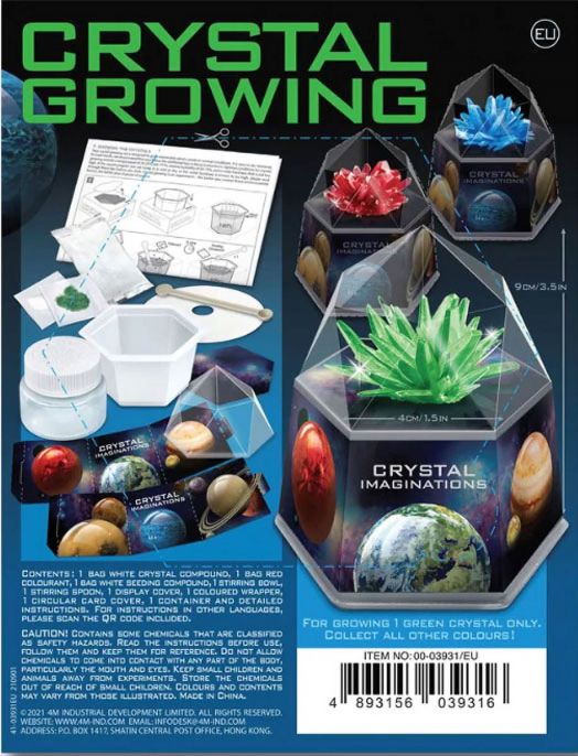 Детска лаборатория 4M - Отгледай кристал, зелен цвят