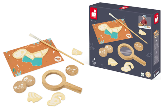 Образователна игра Janod - Намерете и сглобете динозаврите