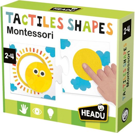 Образователна игра Headu Montessori - Тактилни форми