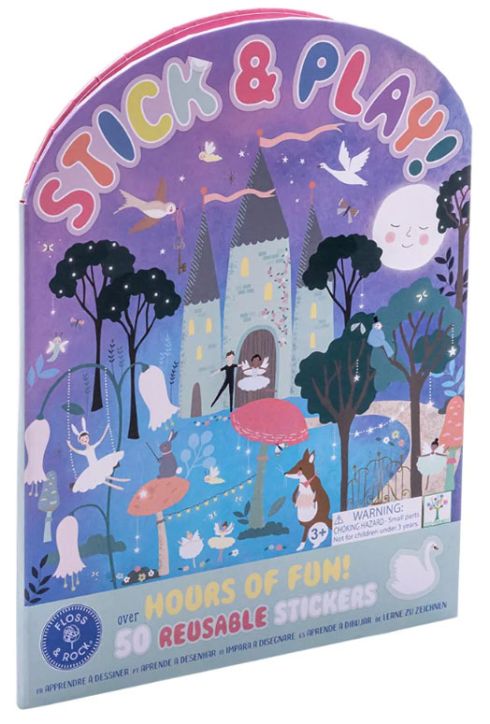 Книжка със стикери Floss & Rock, Stick and Play, Enchanted - Балерини