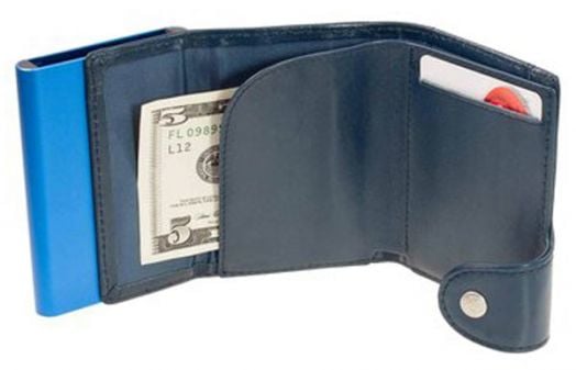 Портфейл за карти и монети C-secure XL Cobalt