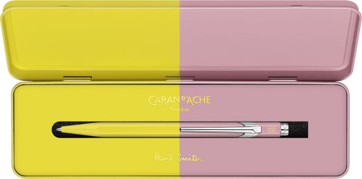 Химикалка Caran d’Ache 849 Paul Smith collection, 4th Edition, жълто-розов цвят