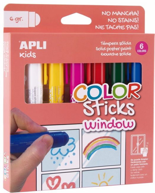 Боички за рисуване върху стъкло Apli Kids