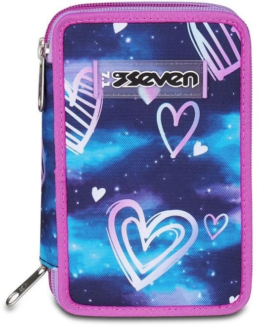 Ученически несесер Seven Gloomy Heart с три отделения, пълен