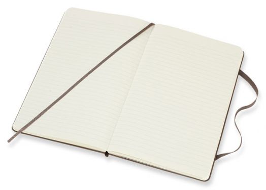 Голям кафяв тефтер Moleskine Classic Earth Brown с твърди корици и линирани страници