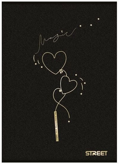 Тетрадка Street Black & Gold А5, 54 листа - широки редове