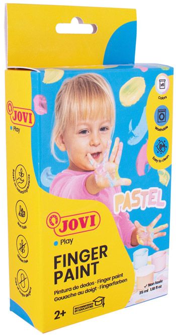 Комплект бои за рисуване с пръсти Jovi, 6 пастелни цвята