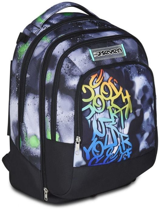 Ученическа раница на колела Seven Detach Spring Paint и телескопична дръжка