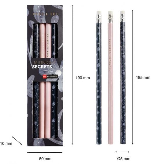Комлект моливи Miquelrius Midnight Secrets, 6 бр.