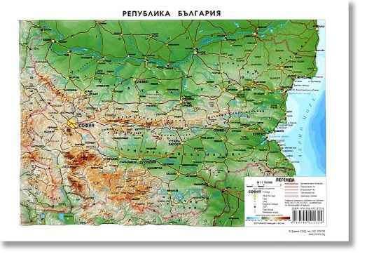 Релефна карта на България