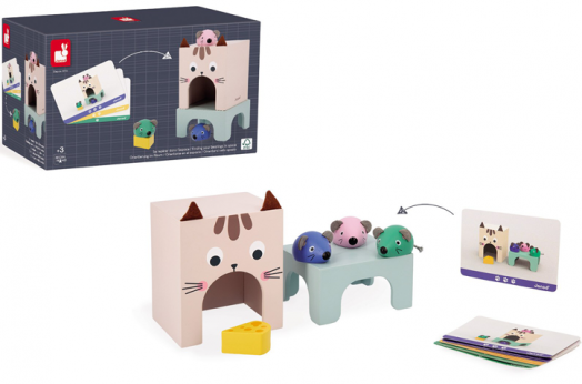 Образователна игра Janod - Ориентирайте се в пространството: Котка и мишката