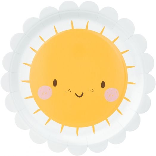 Чинийки PartyDeco - Слънце, 6 бр.