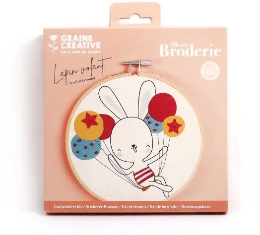 Комплект за бродиране Graine Creative - Летящо зайче