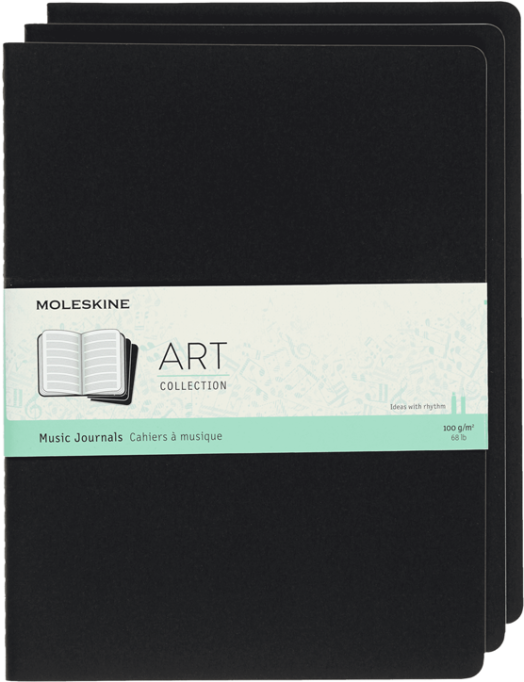 Комплект тефтери Moleskine Art Music Journals, 3 бр.