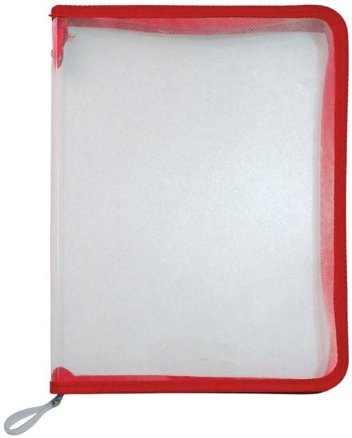 Папка с цип Office Zone с червен кант