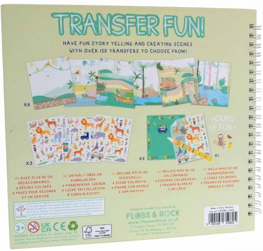 Книжка със сцени Floss & Rock Transfer Fun - Jungle