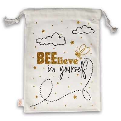 Торбичка за книги с връзки - Beelieve in yourself