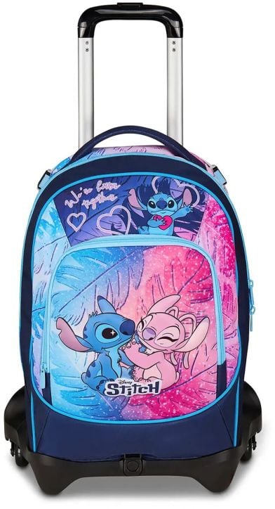 Ученическа раница на колела Seven Lilo & Stitch и телескопична дръжка