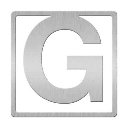 Метален книгоразделител Helvetica - Буква G