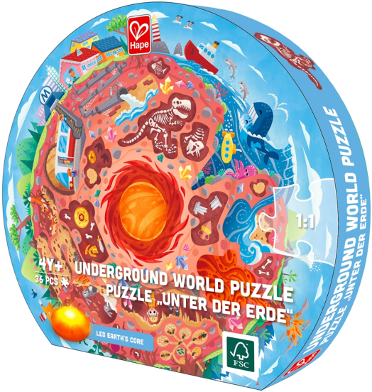 Образователен пъзел Hape - Центърът на Земята