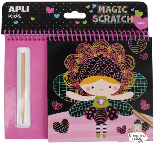 Книжка за рисуване със скреч страници Apli Kids - Фея