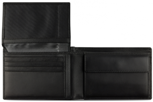 Мъжки кожен портфейл Bugatti Super Slim With Flap 5CC, черен