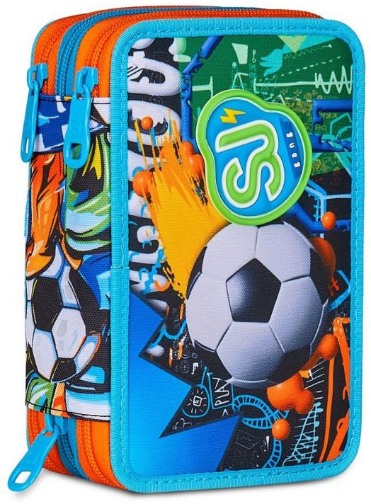 Ученически несесер Seven SJ Gang Tinypatch с три отделения, пълен