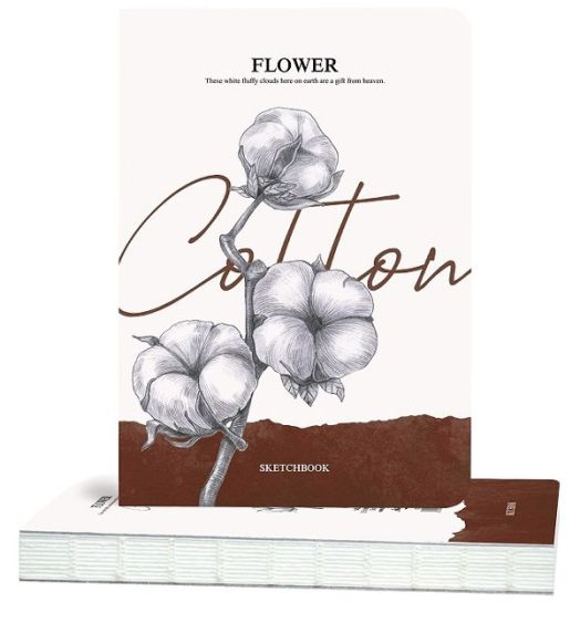 Скицник Drasca Flower Cotton А5, 80 листа