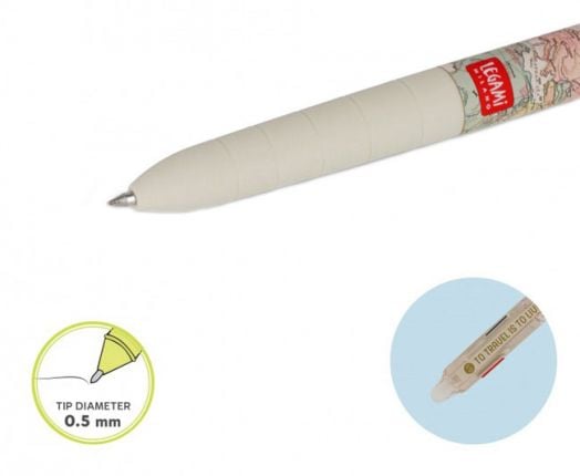 Трицветна химикалка с гума Legami - Travel