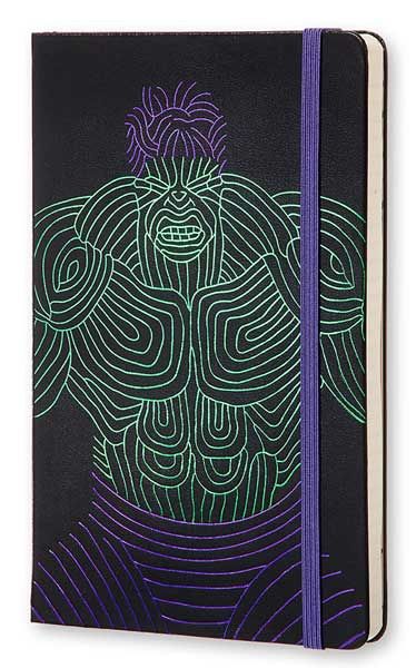 Голям черен тефтер Moleskine The Avengers Incredible Hulk - Хълк с широки редове, Limited Edition