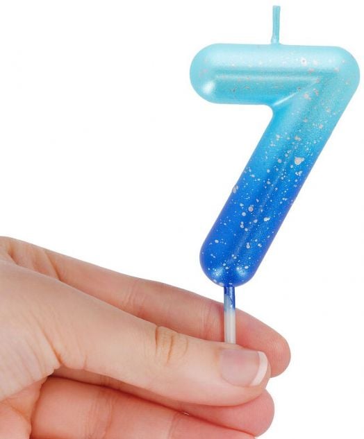 Свещ за рожден ден Legami - Цифра 7, синя