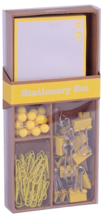 Комплект с принадлежности за бюро Apli Fluor, жълт