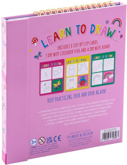 Книжка за рисуване Floss & Rock, Learn to draw, Rainbow Fairy - Феята на Дъгата