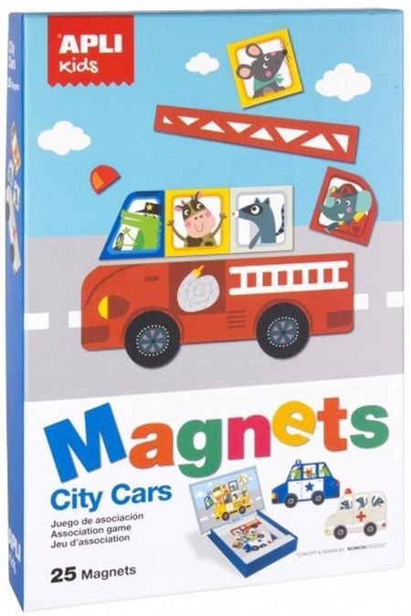 Детска магнитна игра Apli - Автомобилите в града